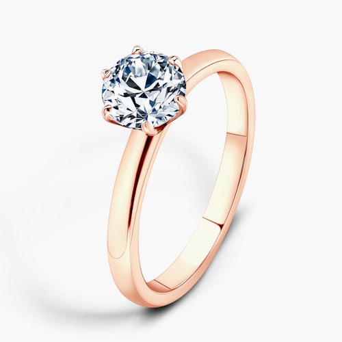 Pierścionek zaręczynowy SAVICKI: różowe złoto, diament